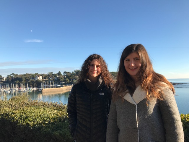 Faye (left) and her exchange sister in the medieval coastal town of Guérande